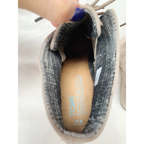 Toms Desert Wedge Suede Bootie - Taupe - Picture 7 of 8